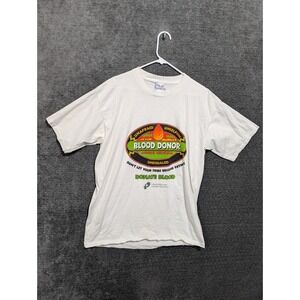 Vintage All Sport Blood Donor Survivor Graphic T-Shirt White XL 2176